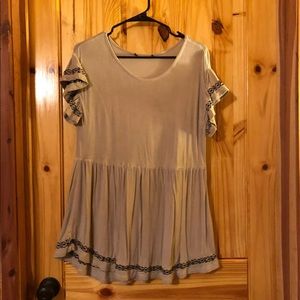 Flowy tan babydoll top